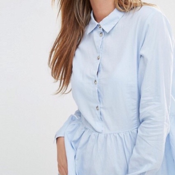 Tops - ASOS LIGHT BLUE BUTTON SHIRT